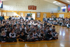 Children seated at Assembly
