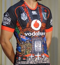 Close up of symbols on the Jersey